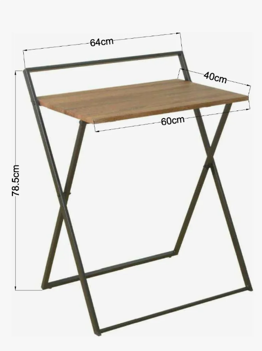 Escritorio Plegable Mdf Moderno Para Laptop Hogar Nogal Oficina 