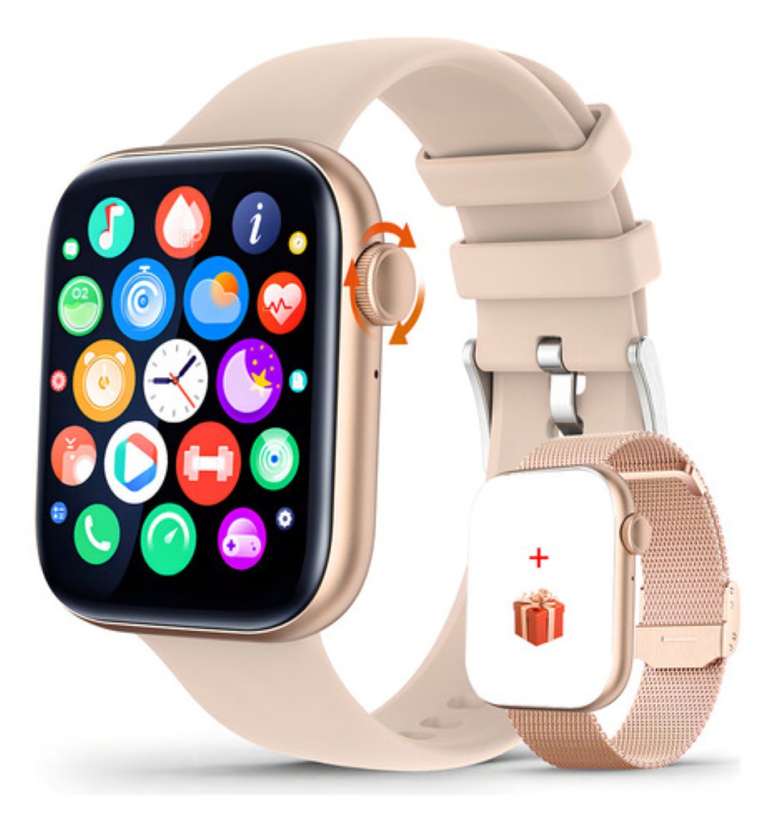 Reloj Inteligente Mujer SmartWatch IOS/Android Silicona/Acero inoxidable dorado