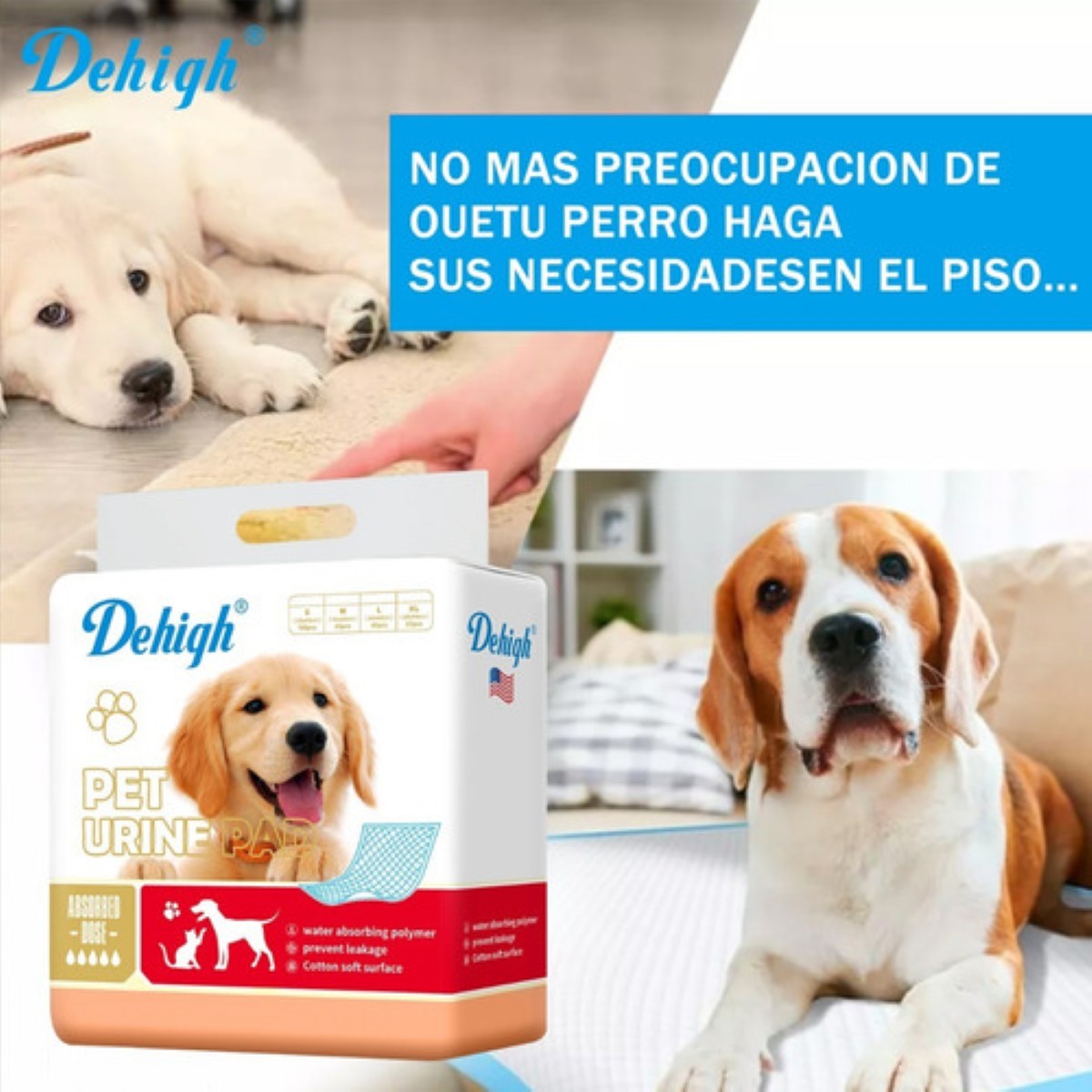 50 Pañales Tapete Entrenador Para Perro Almohadillas 60x45cm