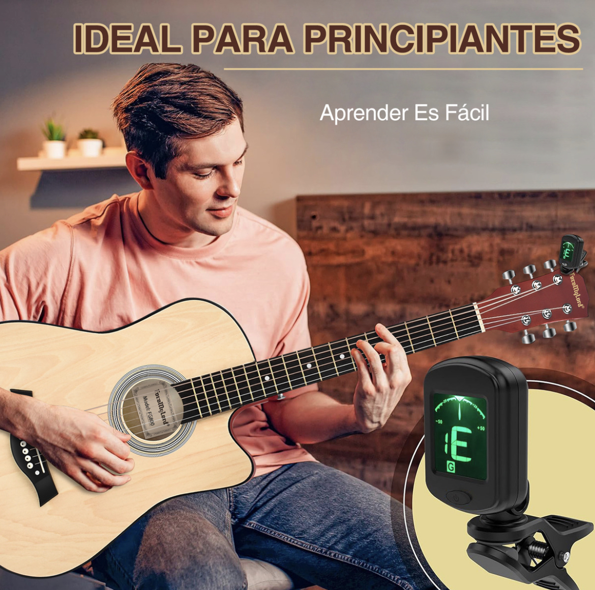 Guitarra Acústica Clasica 38 Inch Con Funda Y Accesorios