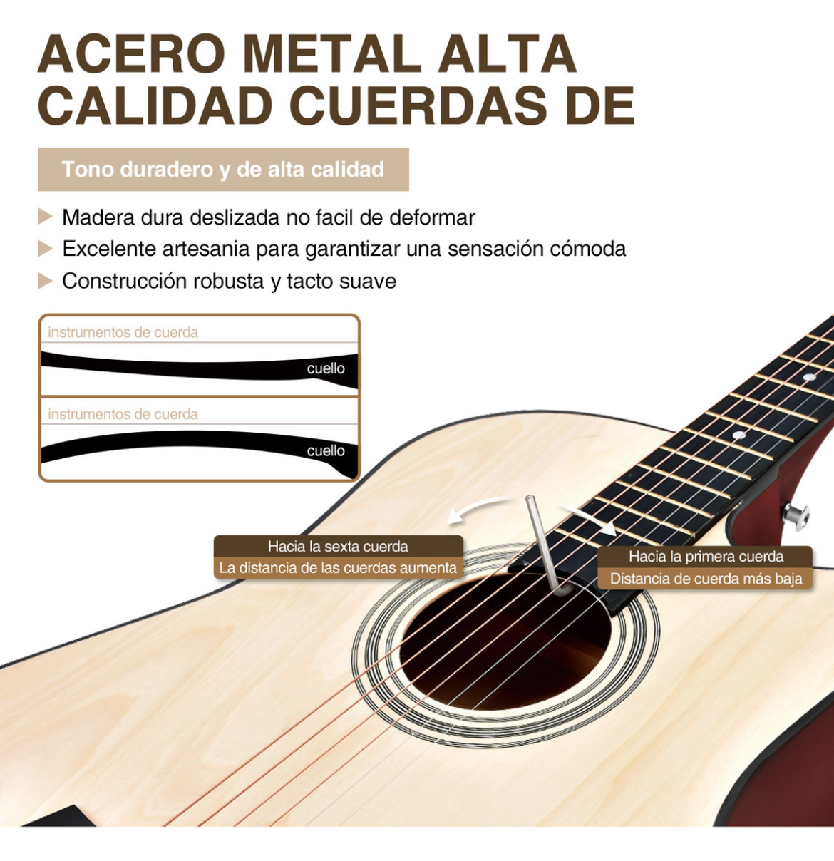 Guitarra Acústica Clasica 38 Inch Con Funda Y Accesorios