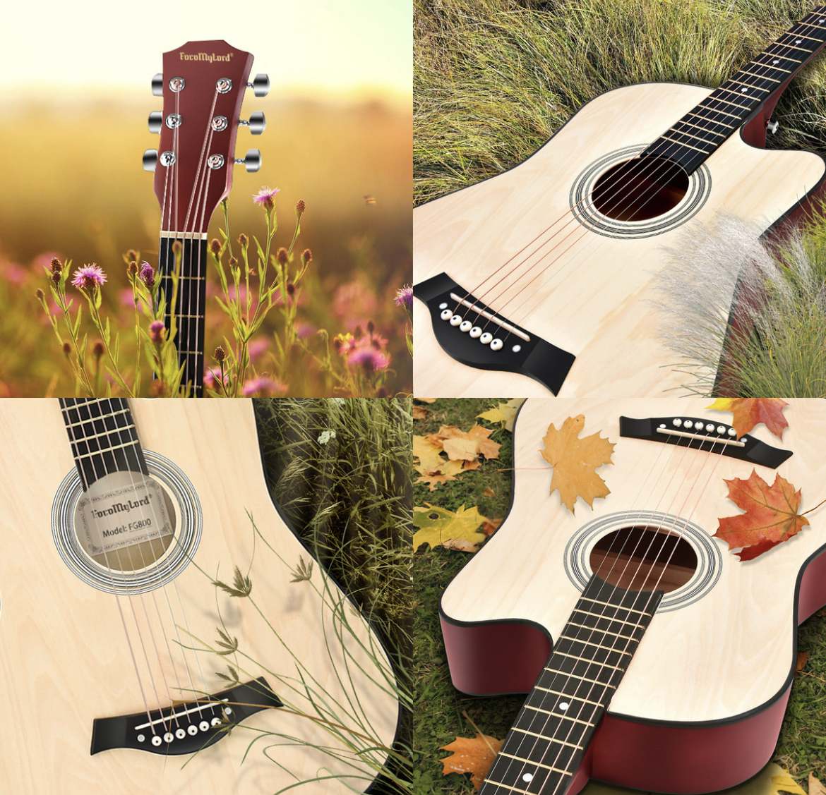 Guitarra Acústica Clasica 38 Inch Con Funda Y Accesorios