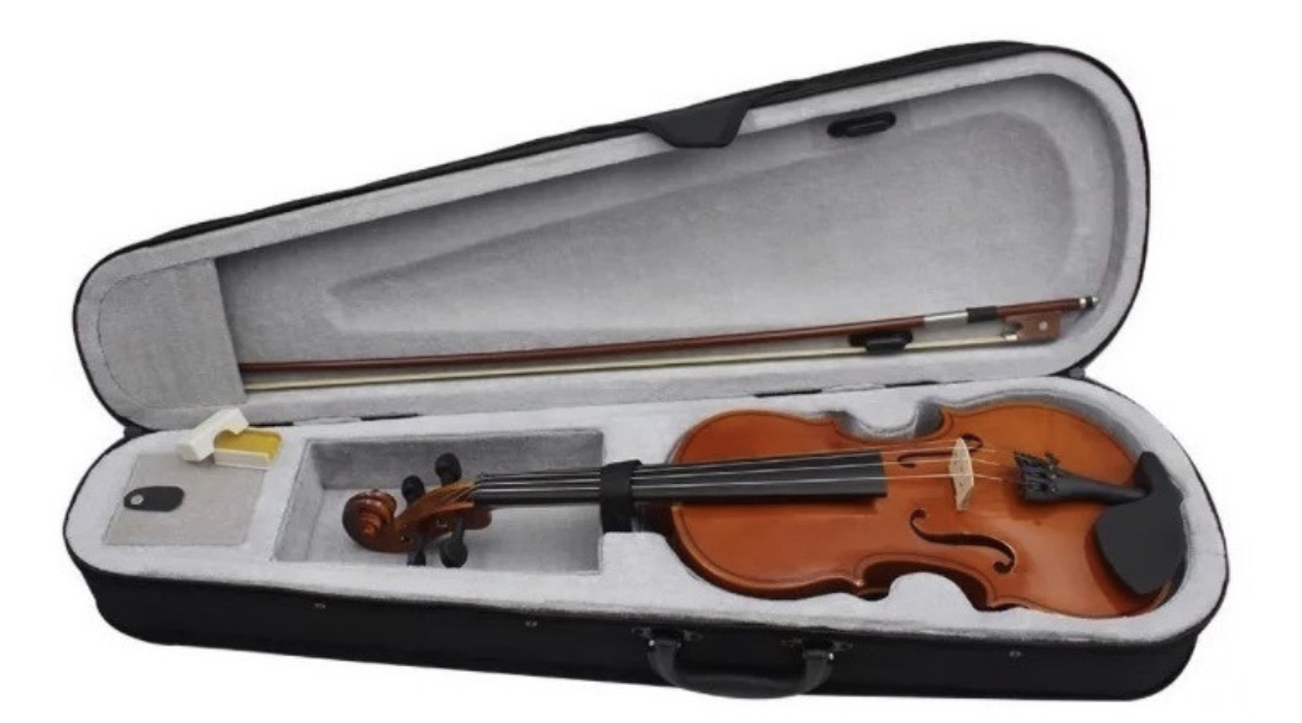 Violín 4/4 Acústico Armoni Color Negro, Cuerpo de Abeto, Diapasón de Madera, Incluye Arco de Palo de Rosa