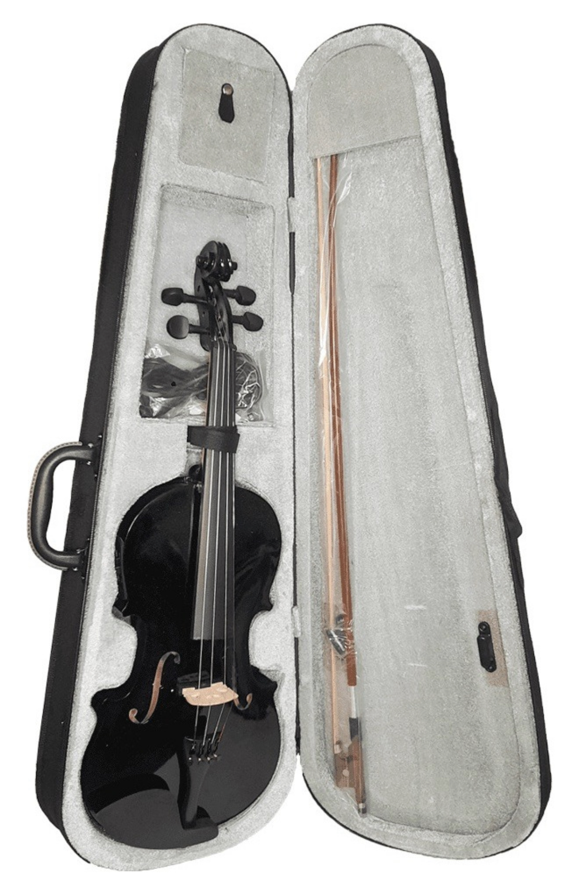Violín 4/4 Acústico Armoni Color Negro, Cuerpo de Abeto, Diapasón de Madera, Incluye Arco de Palo de Rosa