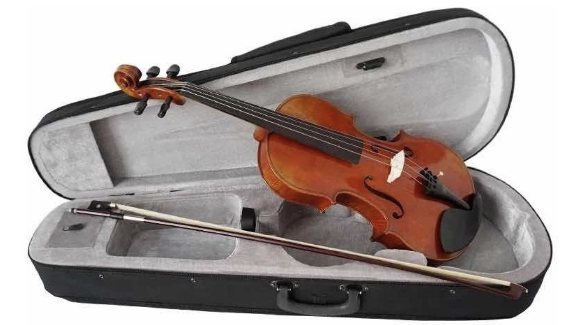 Violín 4/4 Acústico Armoni Color Negro, Cuerpo de Abeto, Diapasón de Madera, Incluye Arco de Palo de Rosa
