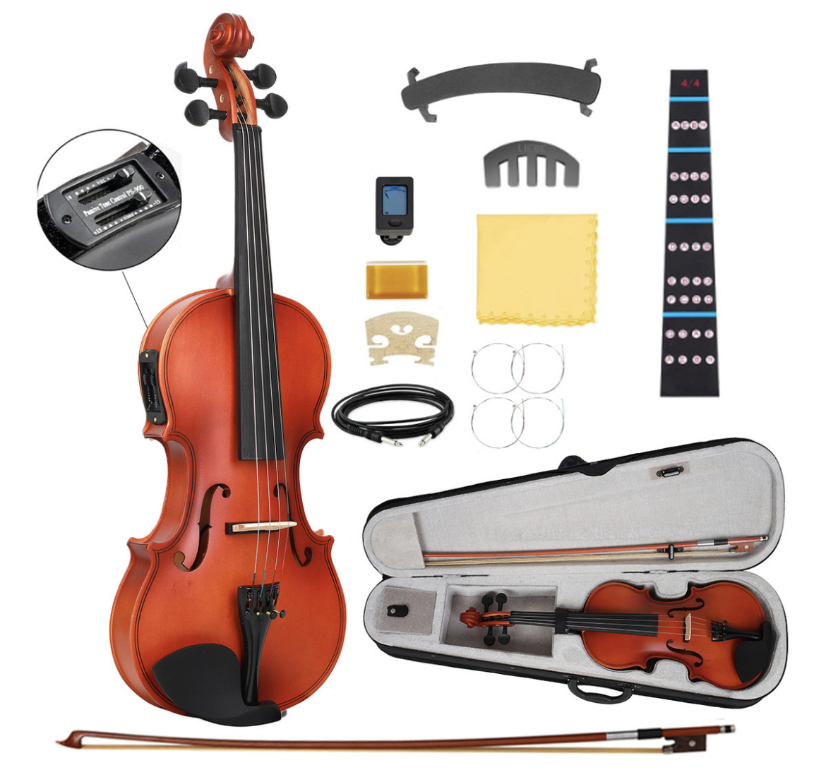 Precio De Electrico Violines Electroacustico 4/4 Y Estuche Color Marrón