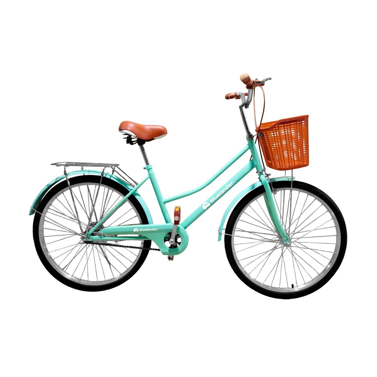 Bicicleta Urbana Rodada 29 con Canasta, Diseño Clásico Vintage, Turquesa Bluelander 