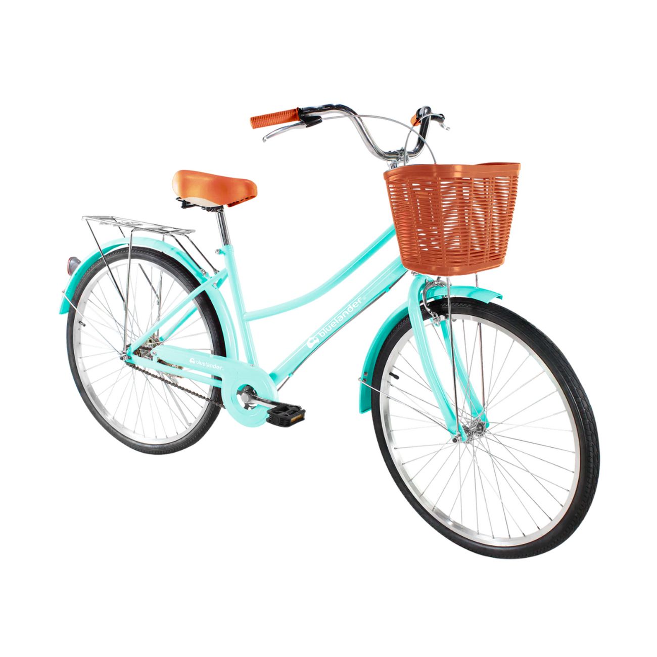 Bicicleta Urbana Rodada 29 con Canasta, Diseño Clásico Vintage, Turquesa Bluelander 