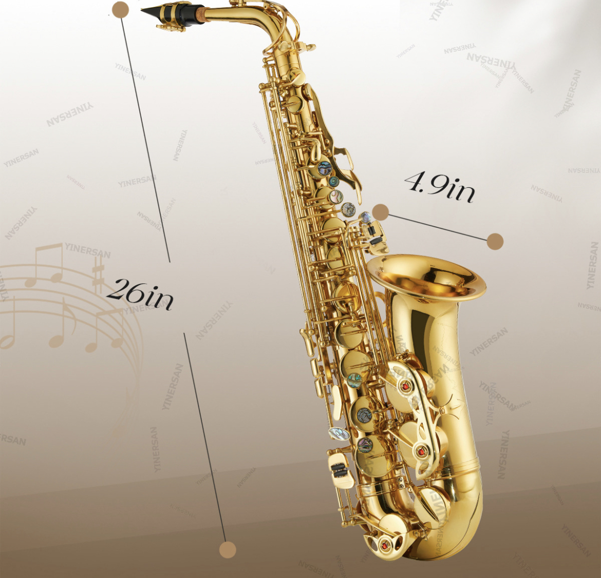 Saxofón Alto En Mi Bemol Para Principiantes Y Adultos 66cm