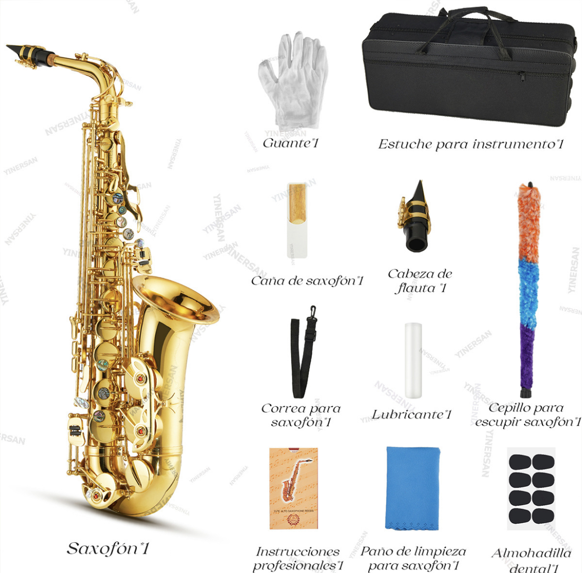 Saxofón Alto En Mi Bemol Para Principiantes Y Adultos 66cm