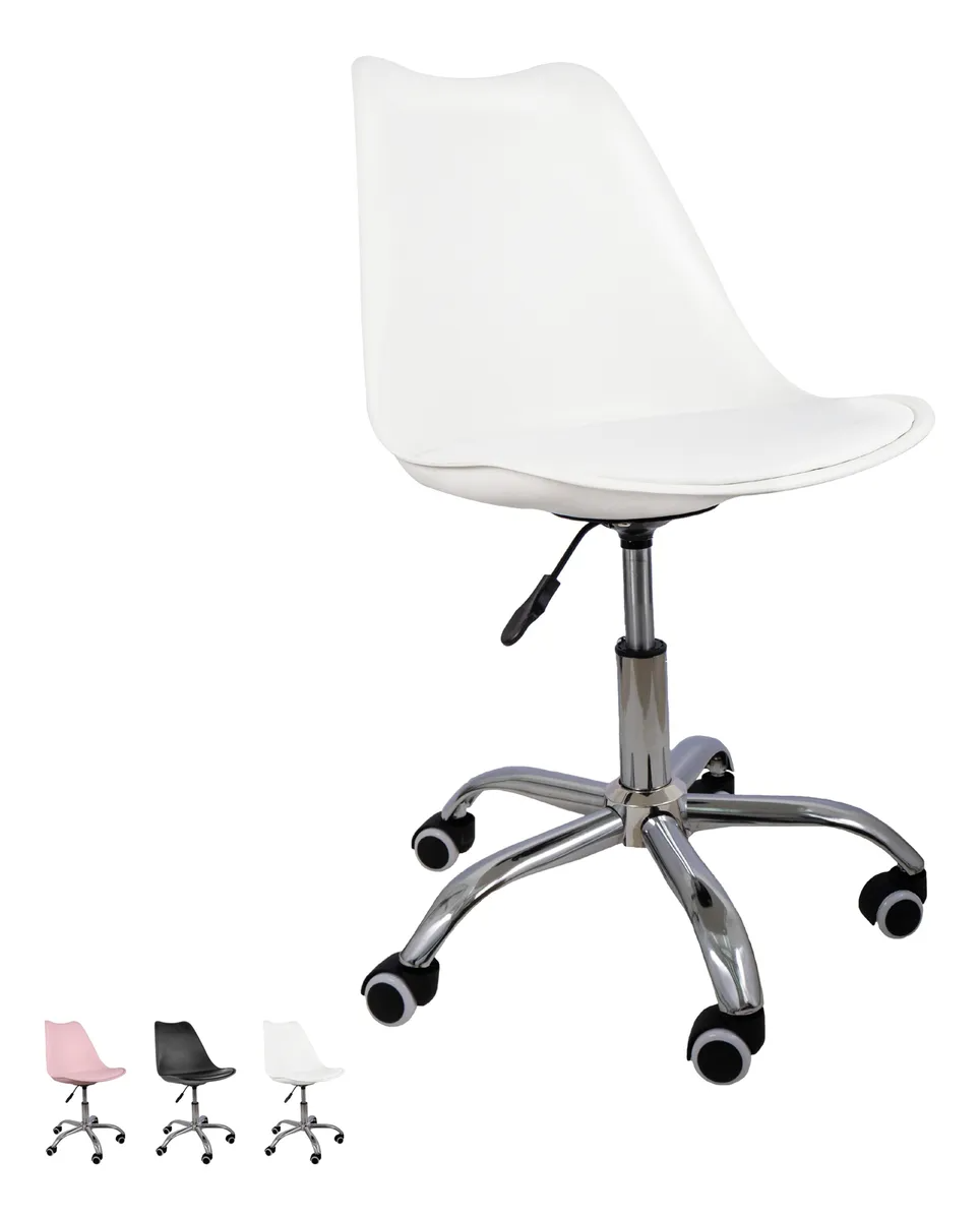 Silla De Oficina Acolchonada Eames Tulip Con Ruedas Cómoda
