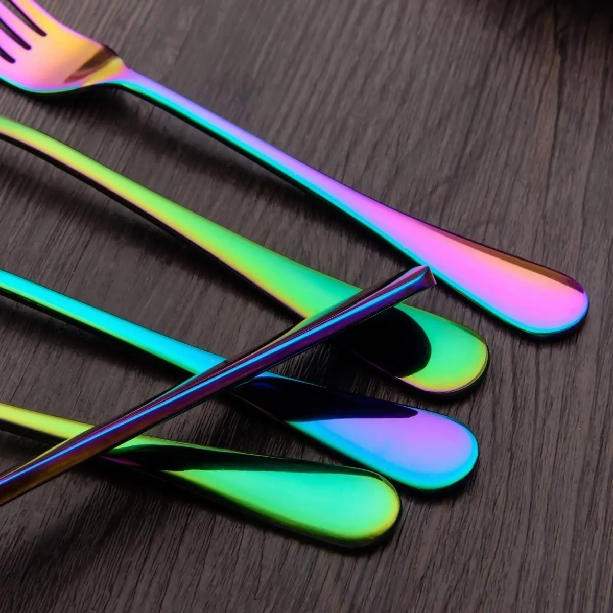 Juego de Cubiertos de Acero Inoxidable 20 Piezas - Colorido, Elegancia y Durabilidad para tu Mesa