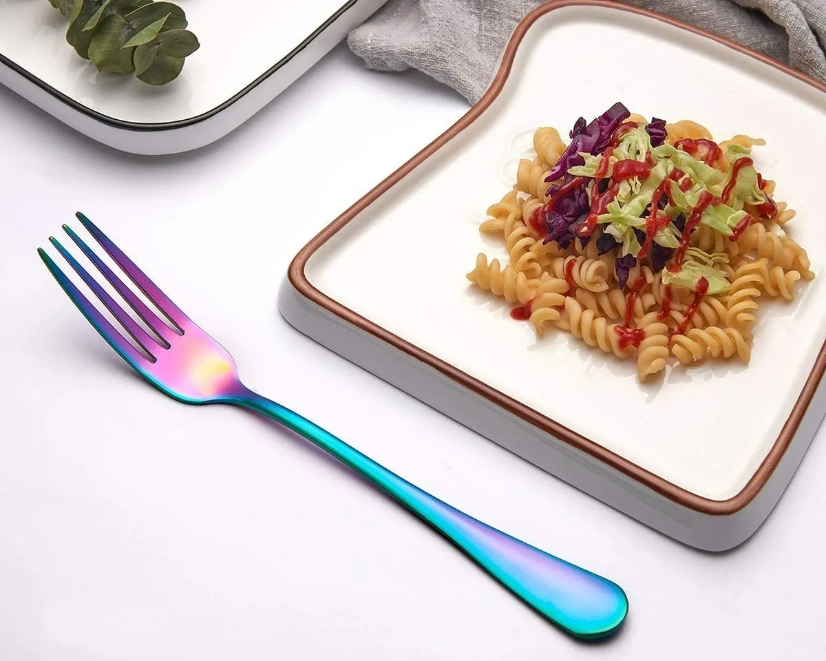 Juego de Cubiertos de Acero Inoxidable 20 Piezas - Colorido, Elegancia y Durabilidad para tu Mesa