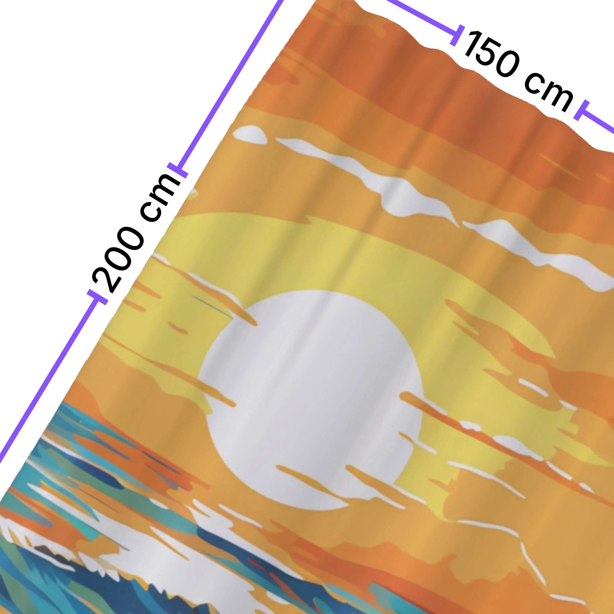 Cortina de Baño Impermeable Grande con Diseño de Delfines al Atardecer  para Regadera