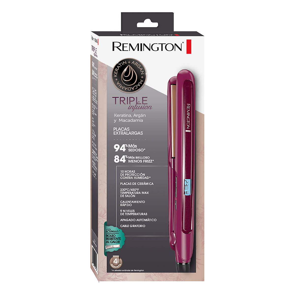 Plancha Cabello REMINGTON S7740 placas cerámica 230°