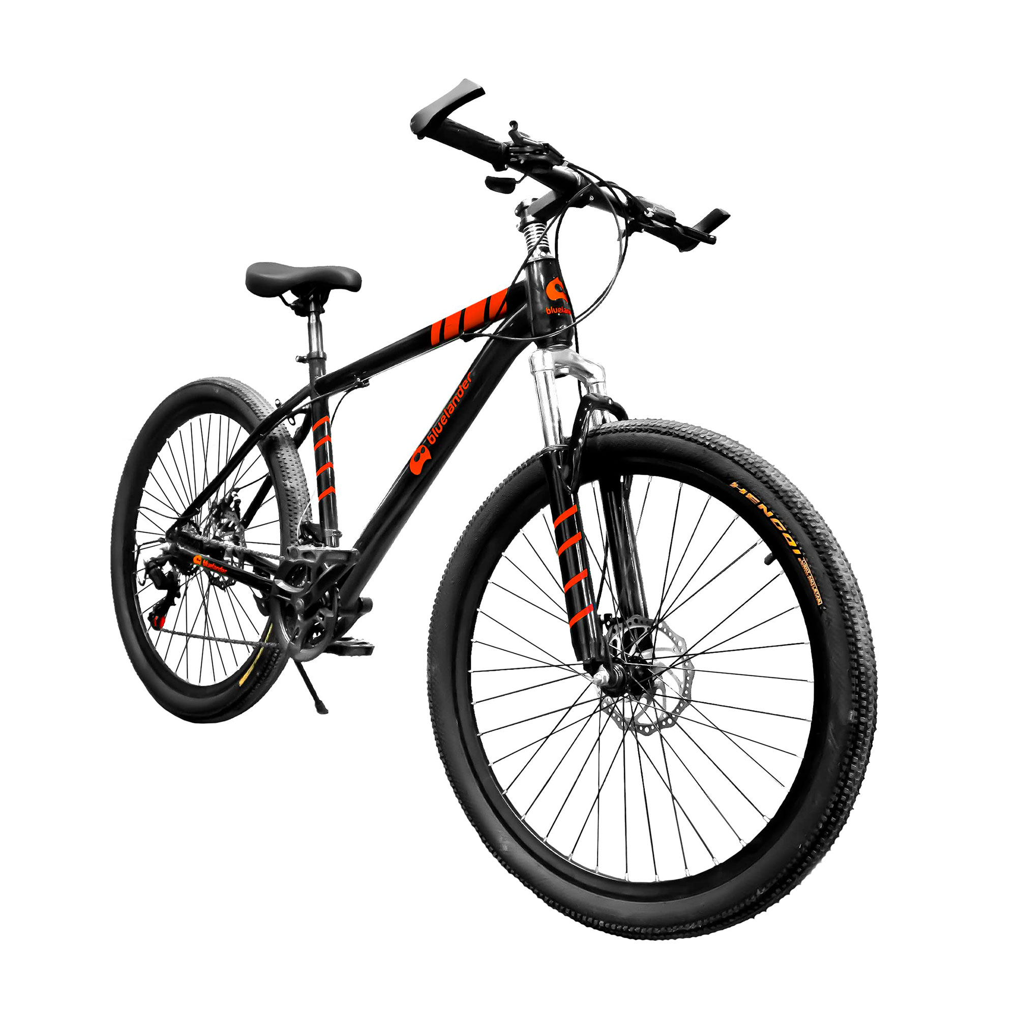 Bicicleta de Montaña Rodada 29 de 21 Velocidades Doble Freno, Negro/Rojo Bluelander 