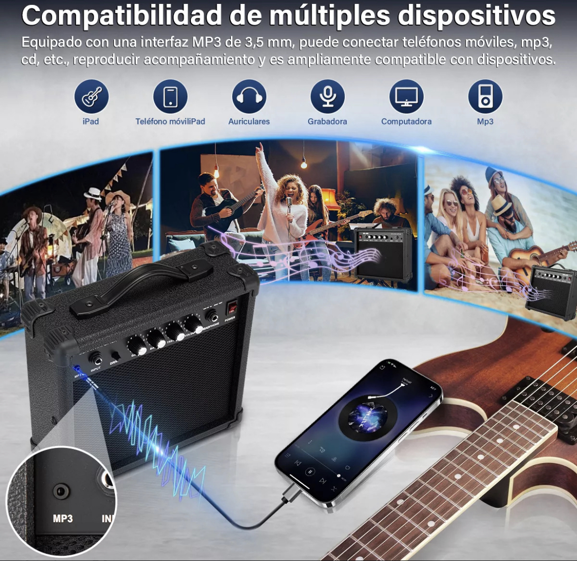 Amplificador Flexiverse 20w Guitarra/bajo Eléctrico
