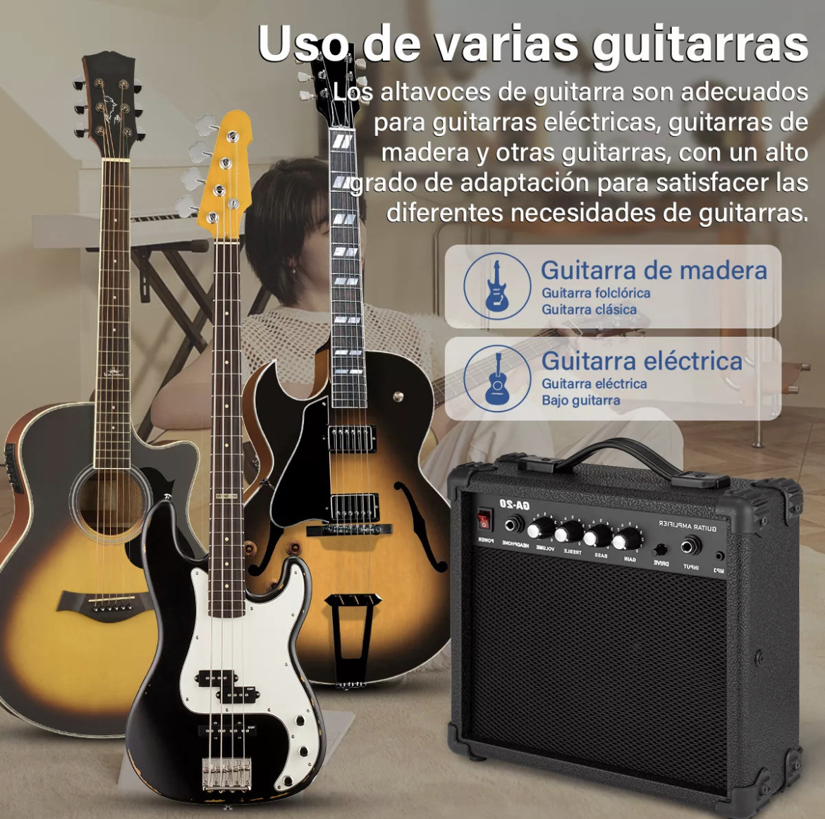 Amplificador Flexiverse 20w Guitarra/bajo Eléctrico