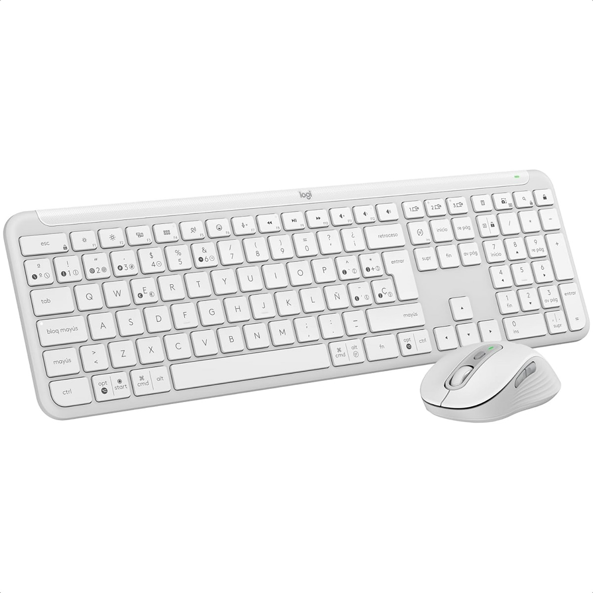 Kit Teclado Y Mouse Logitech MK950 Performance Inalambrico USB Y Bluetooth Blanco 920-012594
