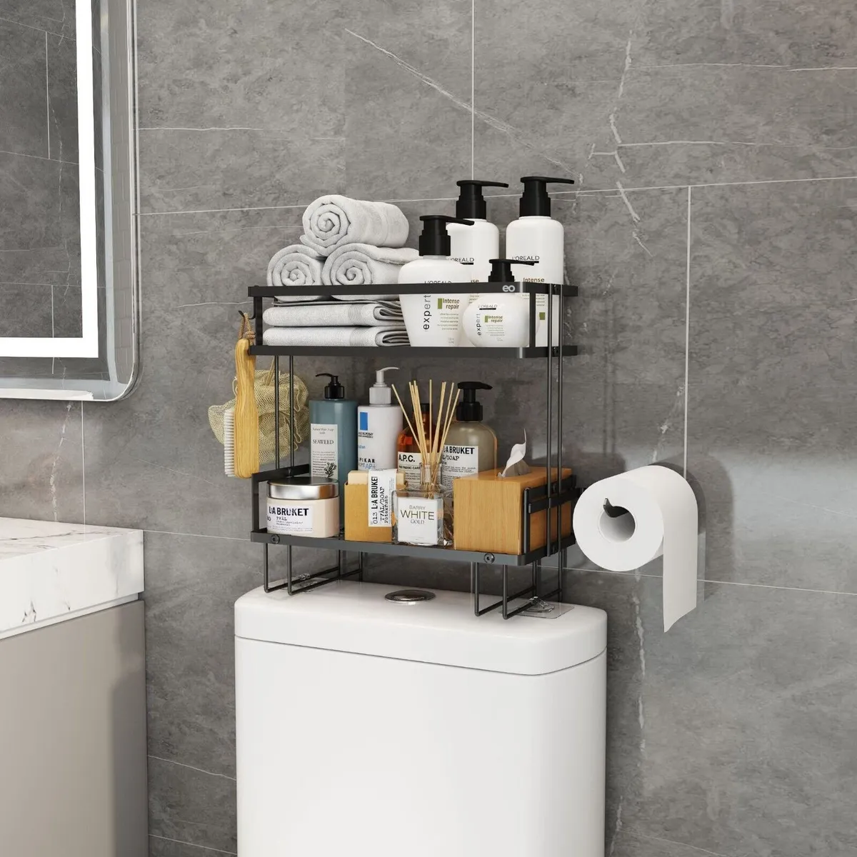 Estante De Organizadores Para Baño Sobre El Inodoro 2 Niveles