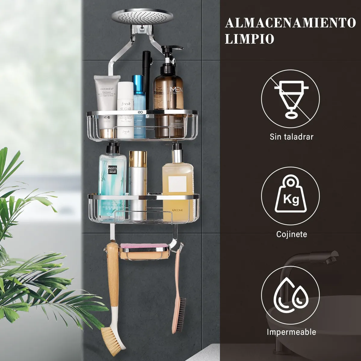 Estantes Organizador Ducha Y Jaboneras Accesorios Para Baño