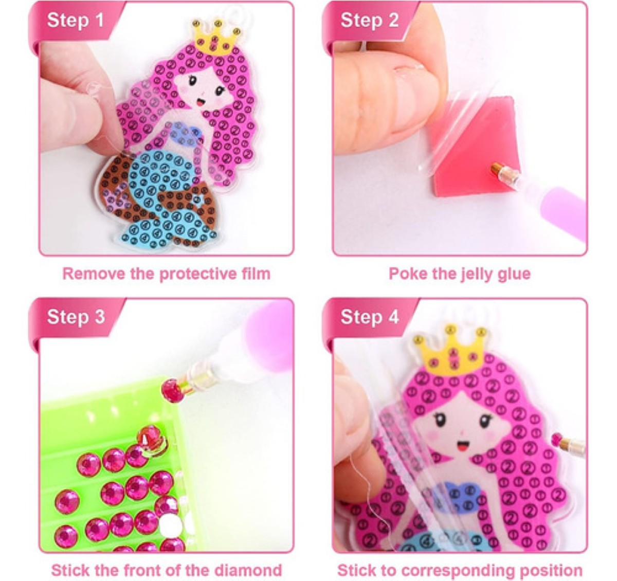 15 Kit Niños Diy Pinturas Diamante 5d Decorativas Pegatinas
