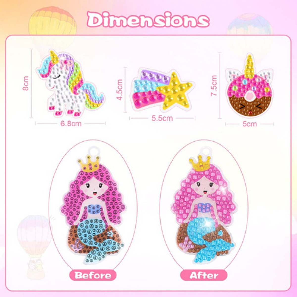 15 Kit Niños Diy Pinturas Diamante 5d Decorativas Pegatinas