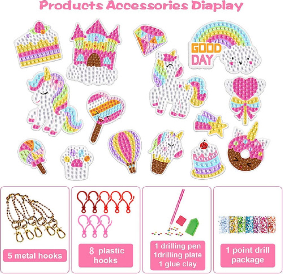 15 Kit Niños Diy Pinturas Diamante 5d Decorativas Pegatinas