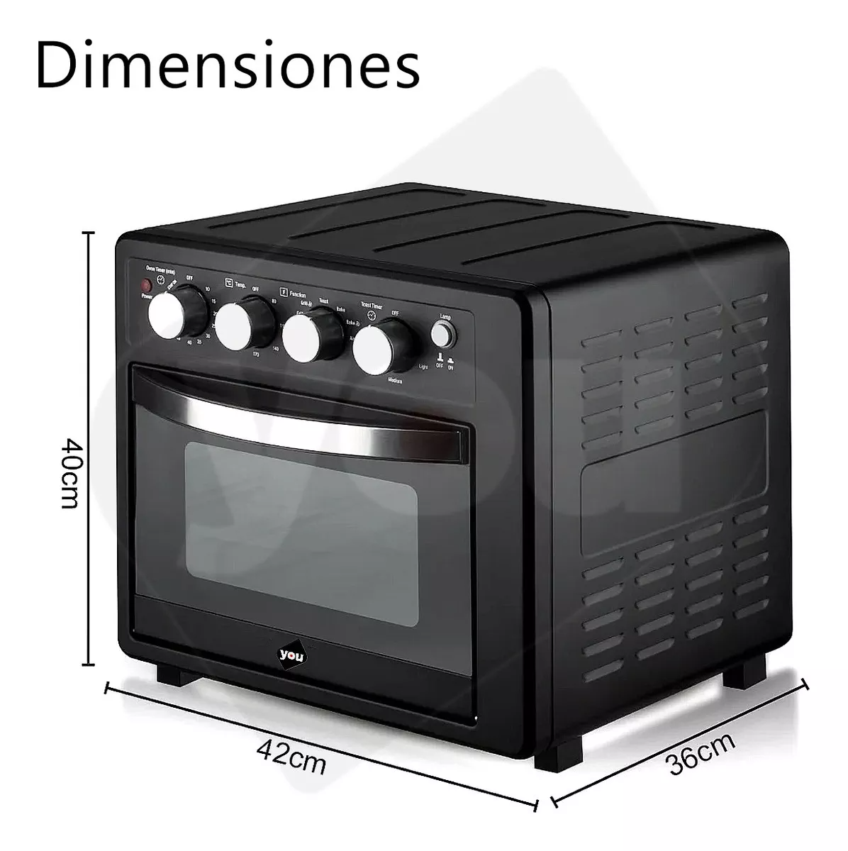 Horno Electrico 3 En 1 Freidora De Aire Y Tostador 32l You Color Negro
