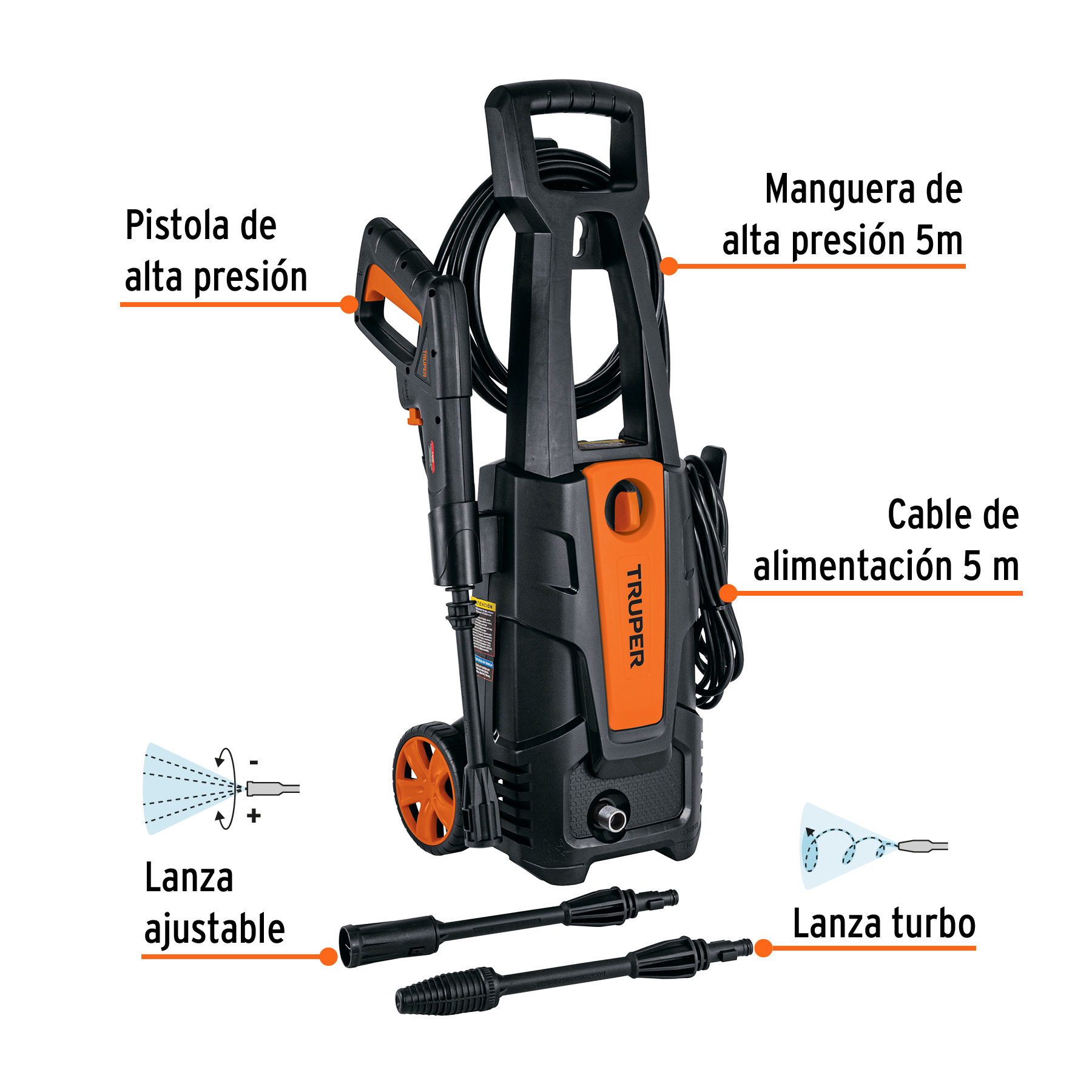 Hidrolavadora Eléctrica 1800PSI HILA-1800 Truper Calidad Premium para Autos Autolavados Maquina para lavar presión