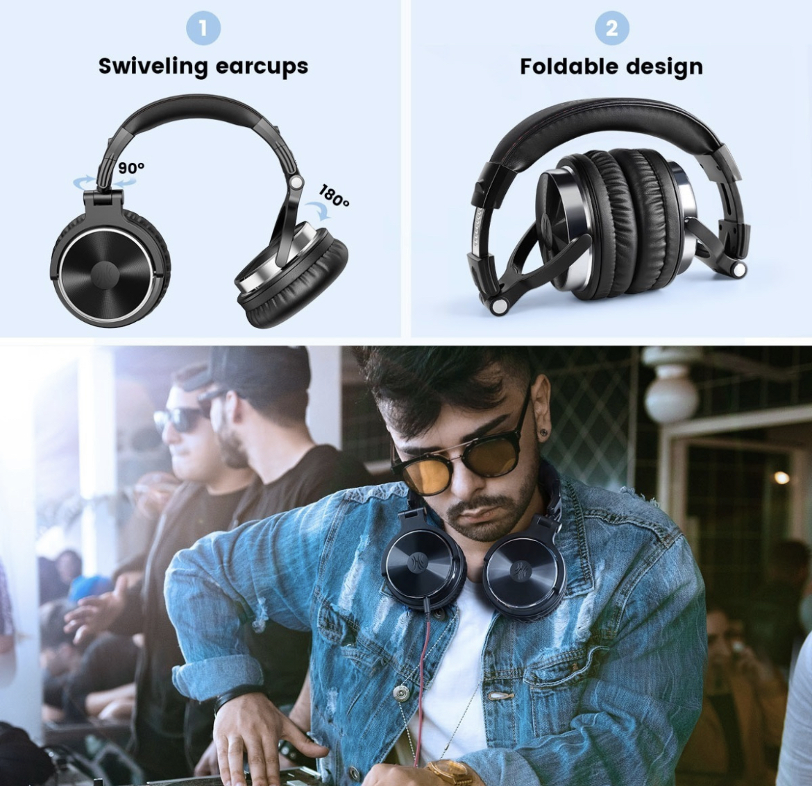 Oneodio Pro10 Audífonos Para Dj Con Cable Sobre La Oreja