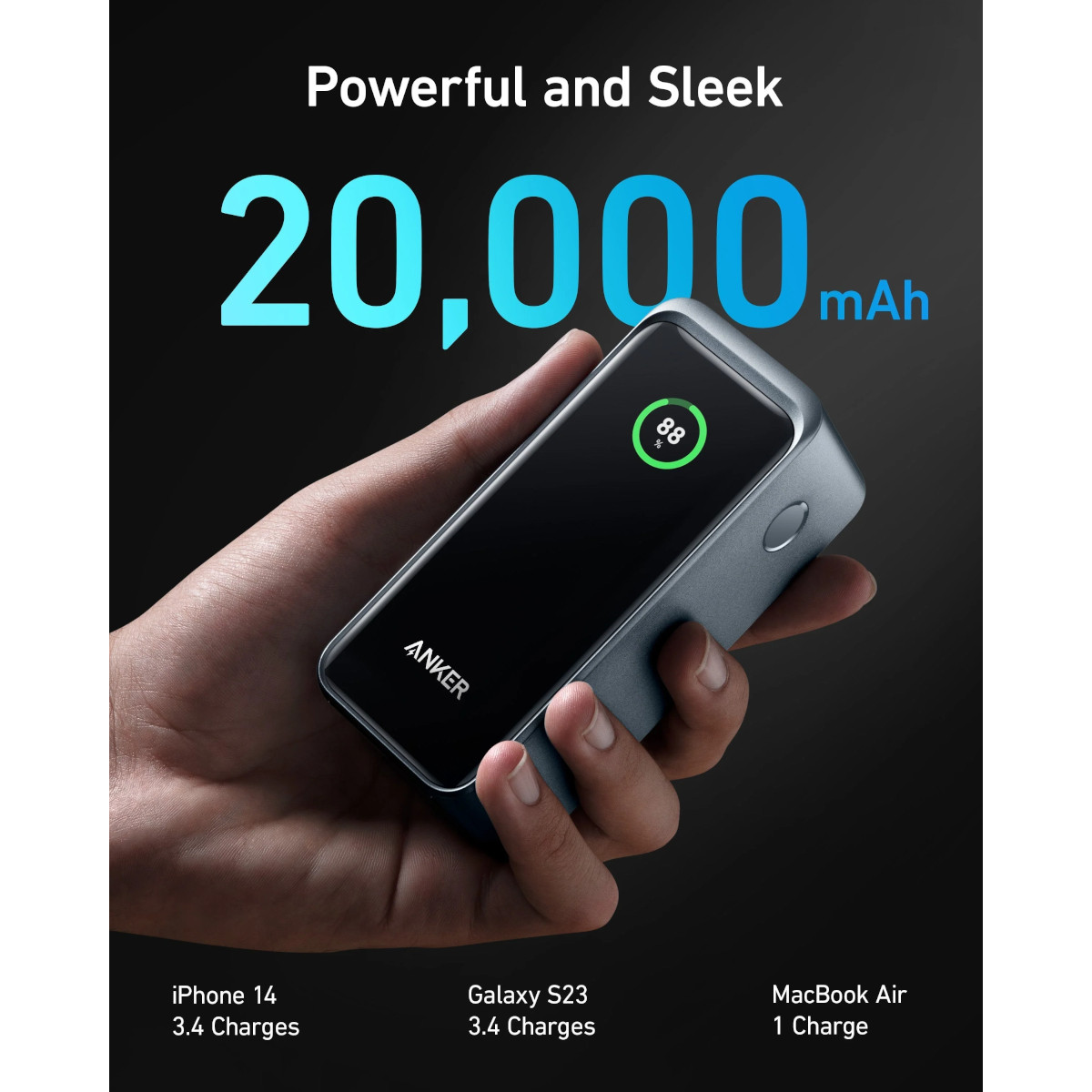 Cargador Portátil Anker Prime 20000 mAh 2 Puertos USB-C 200W