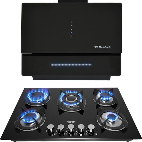 Combo Campana Extractor Plegable Parrilla Cristal 5 Quemadores Gutstark Home