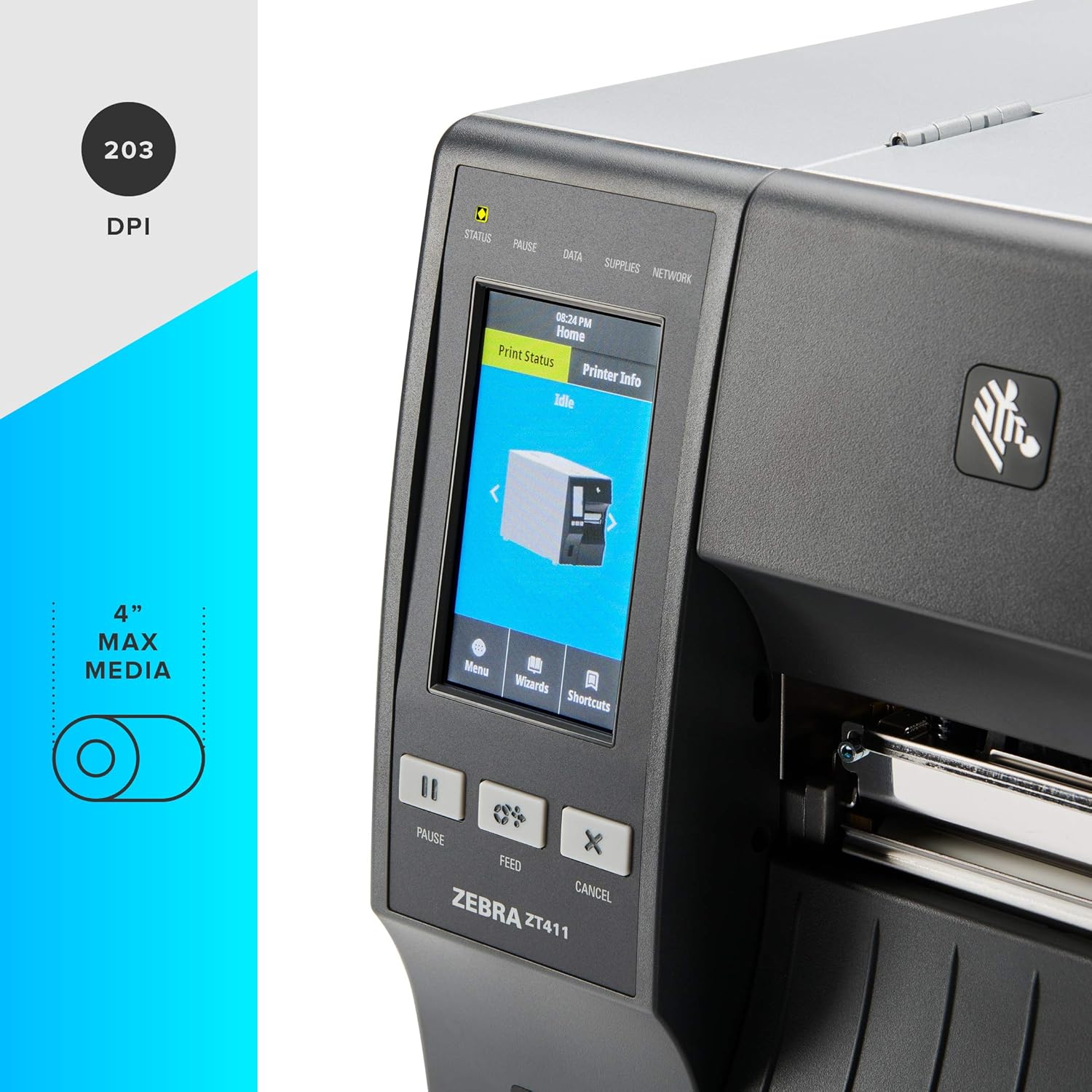 Zebra ZT411 Impresora Industrial de Transferencia Termica de 203 PPP de Ancho de impresión de 4 Pulgadas Serial USB Ethernet Bluetooth ZT41142 T010000Z