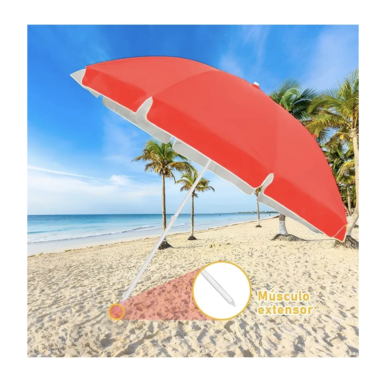 Sombrilla De Playa Jardín Con Funda De 1.6m Diámetro Sol Uv