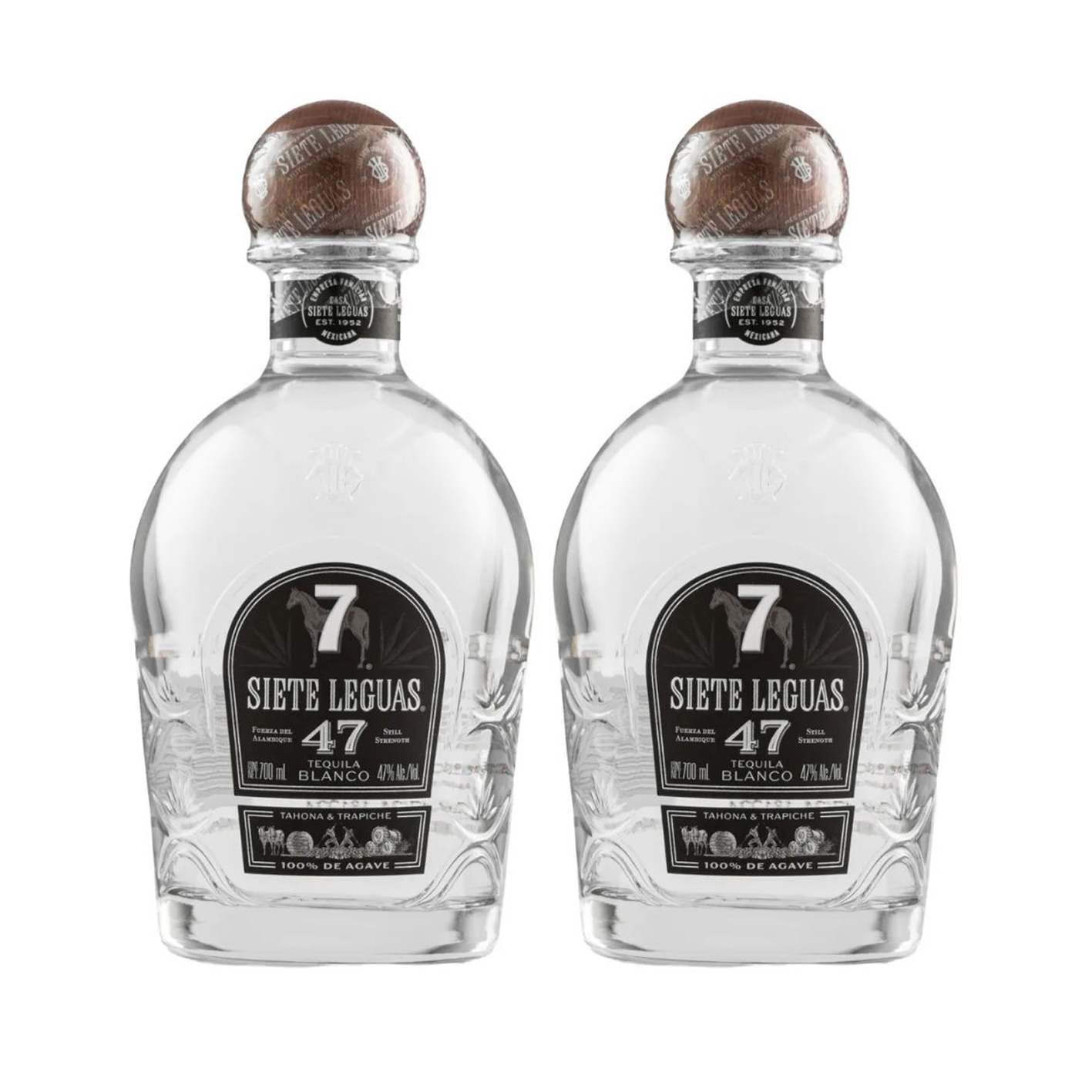 Duo Pack Tequila Siete Leguas Blanco 47 Alambique 700 Ml