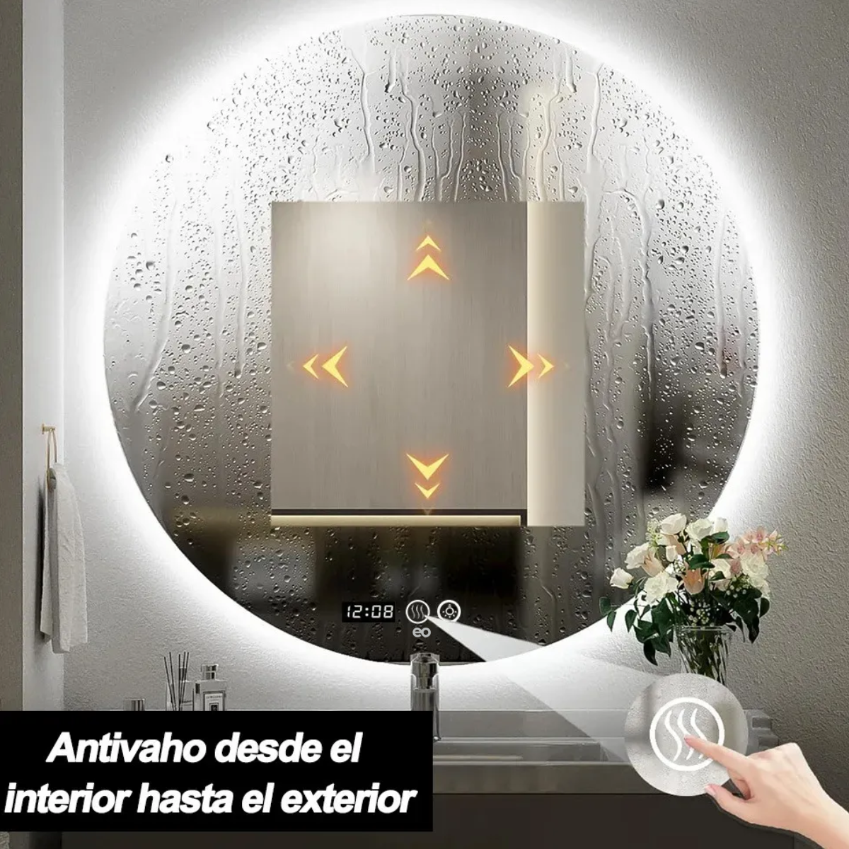 Espejo Led Baño Touch 3 Modo Con Función Antivaho 40*40cm Redondo