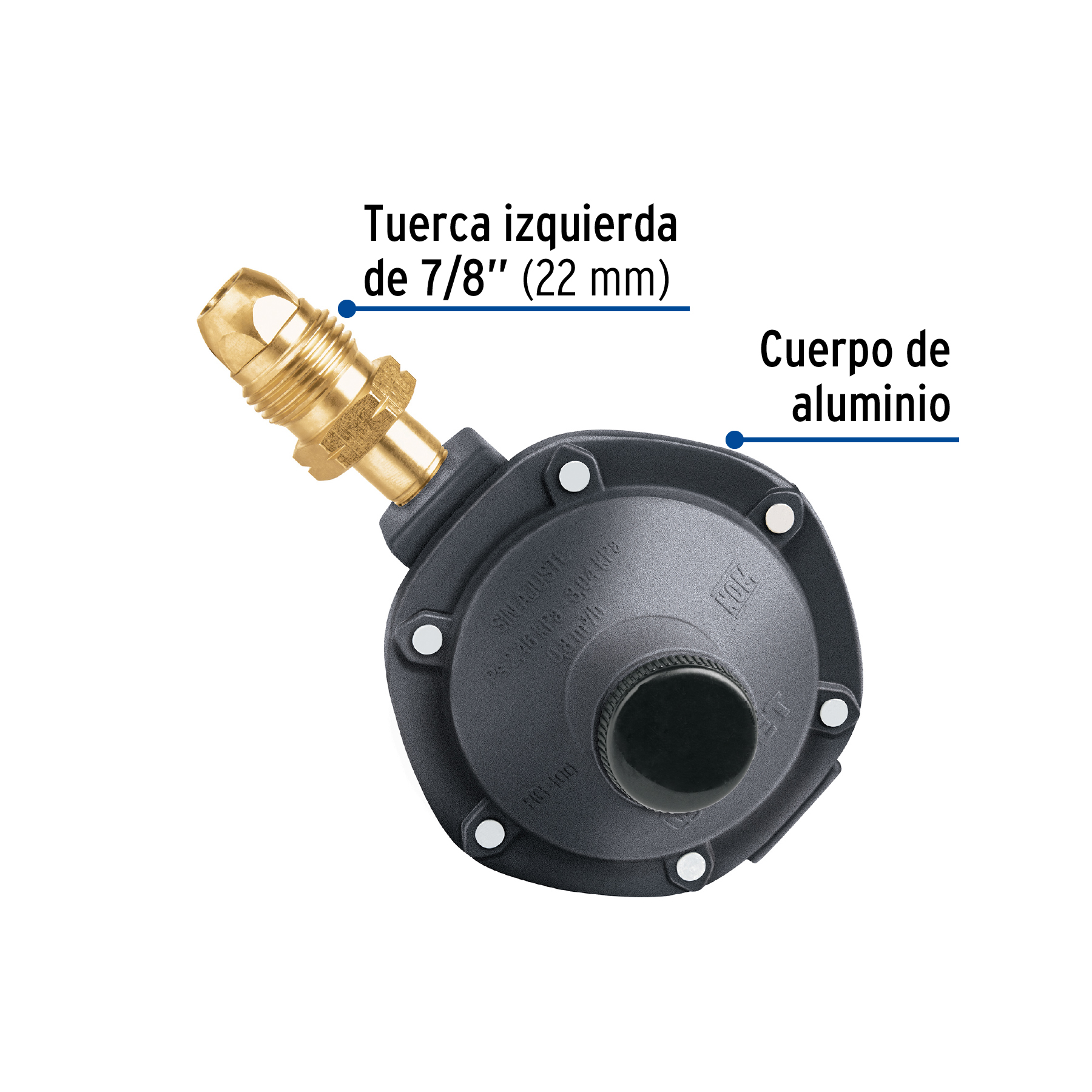 Regulador de Gas de 1 vía Para gas L.P. de baja presión RG-100 foset 