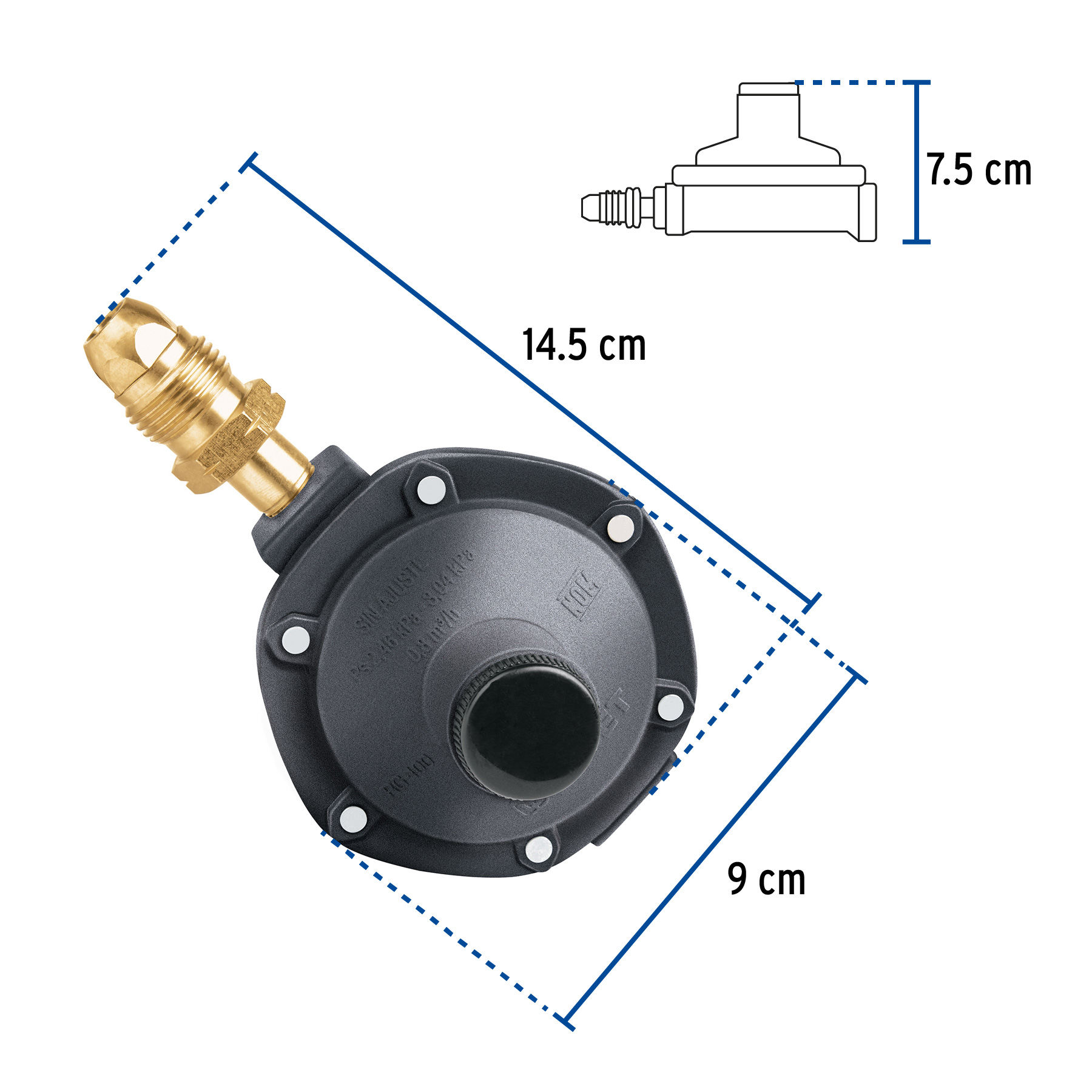 Regulador de Gas de 1 vía Para gas L.P. de baja presión RG-100 foset 
