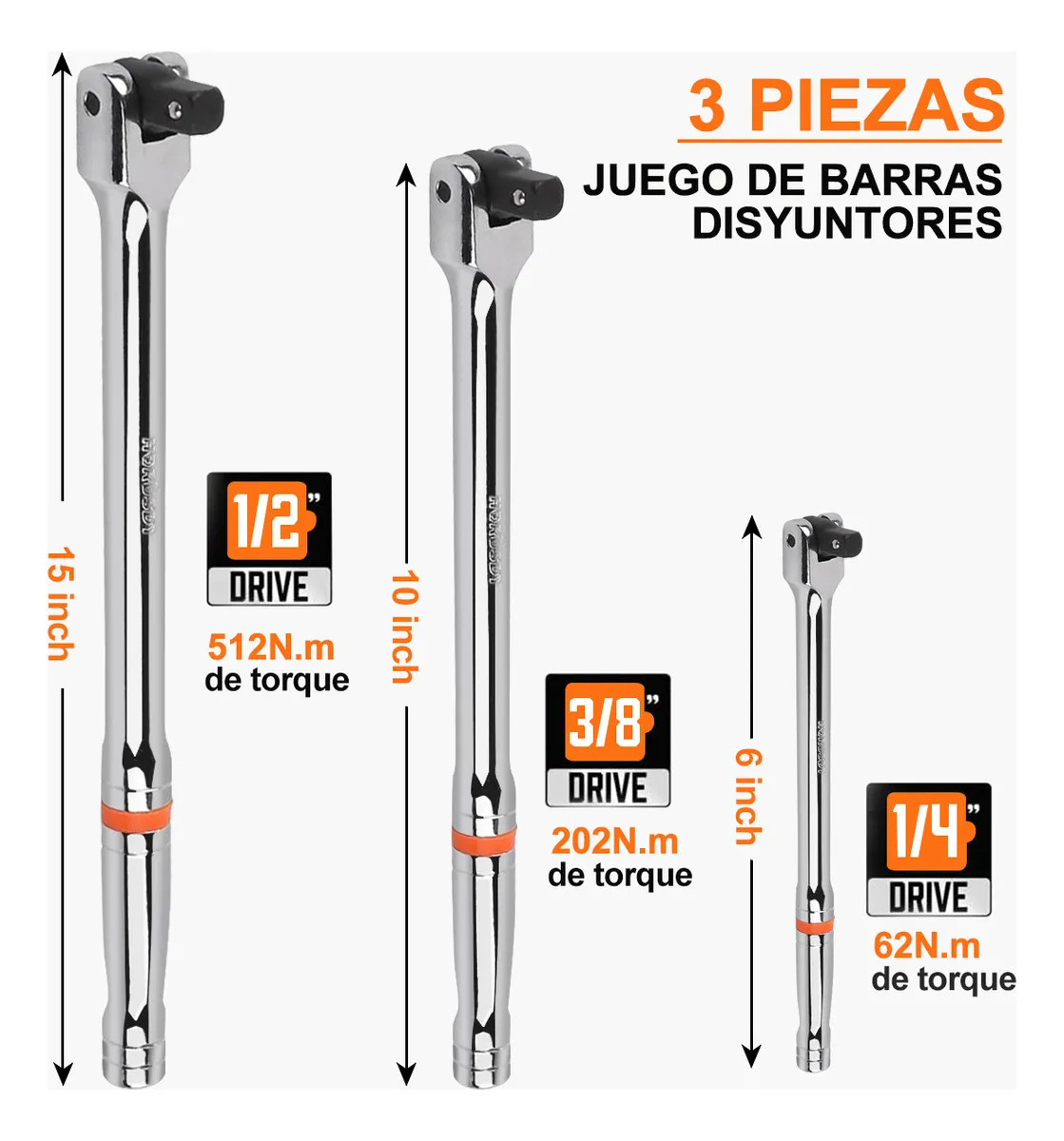 Juego De Manerale Llaves Herramientas 1/2 3/8 Y 1/4 Goxawee