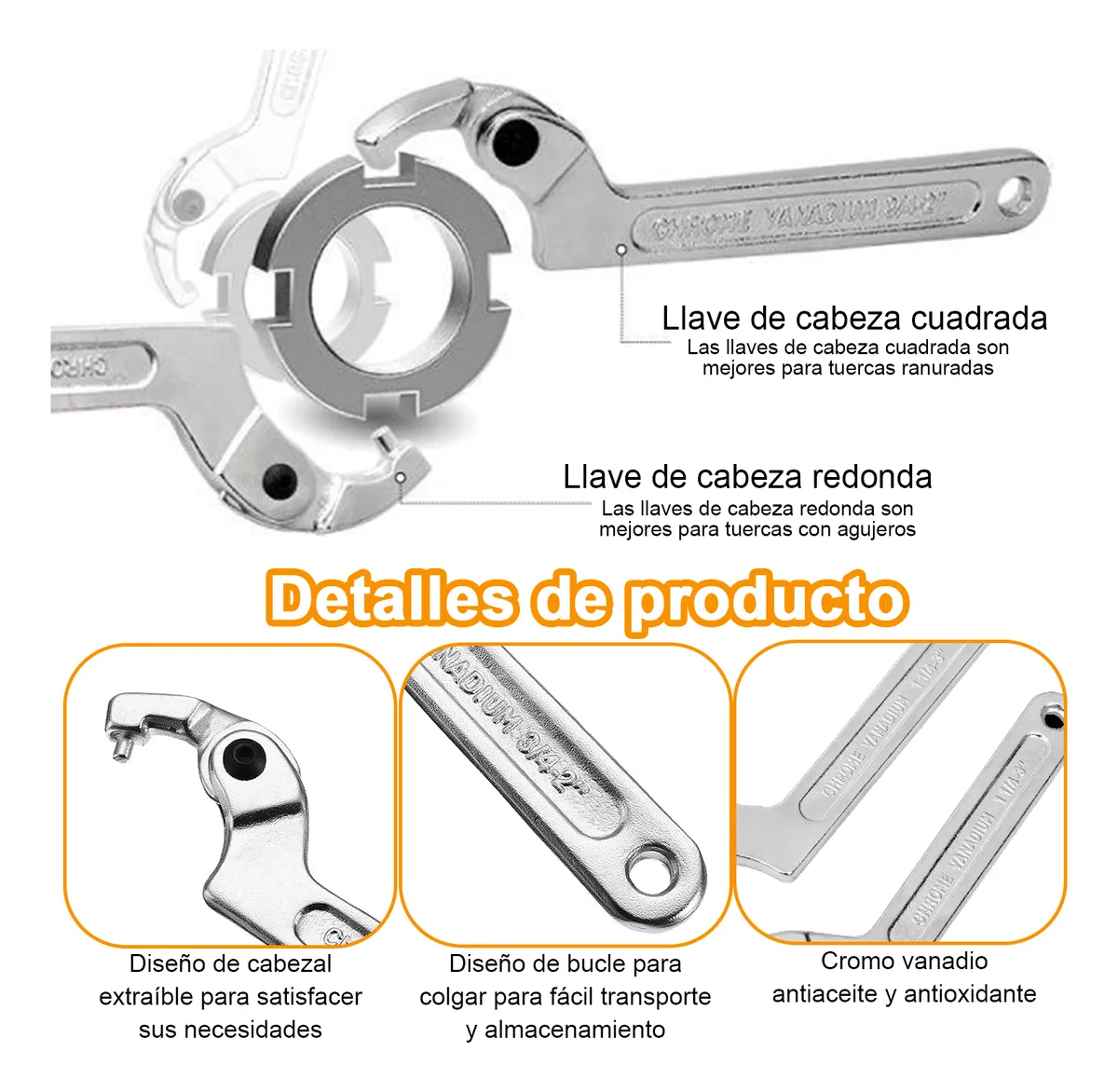 Herramienta Manual Con Gancho Ajustable Tipo C, Tuerca, Tuer