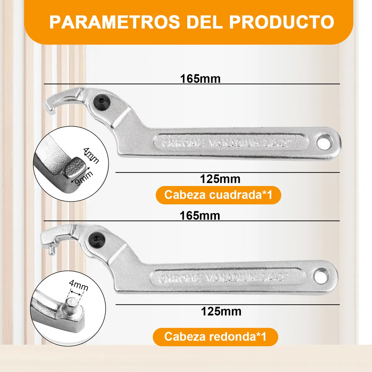 Herramienta Manual Con Gancho Ajustable Tipo C, Tuerca, Tuer