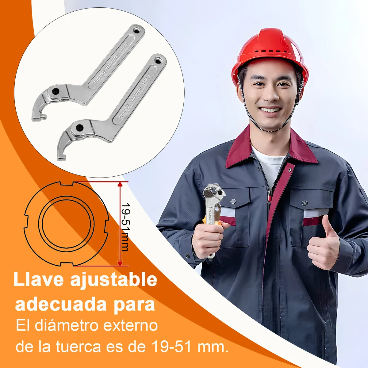 Herramienta Manual Con Gancho Ajustable Tipo C, Tuerca, Tuer