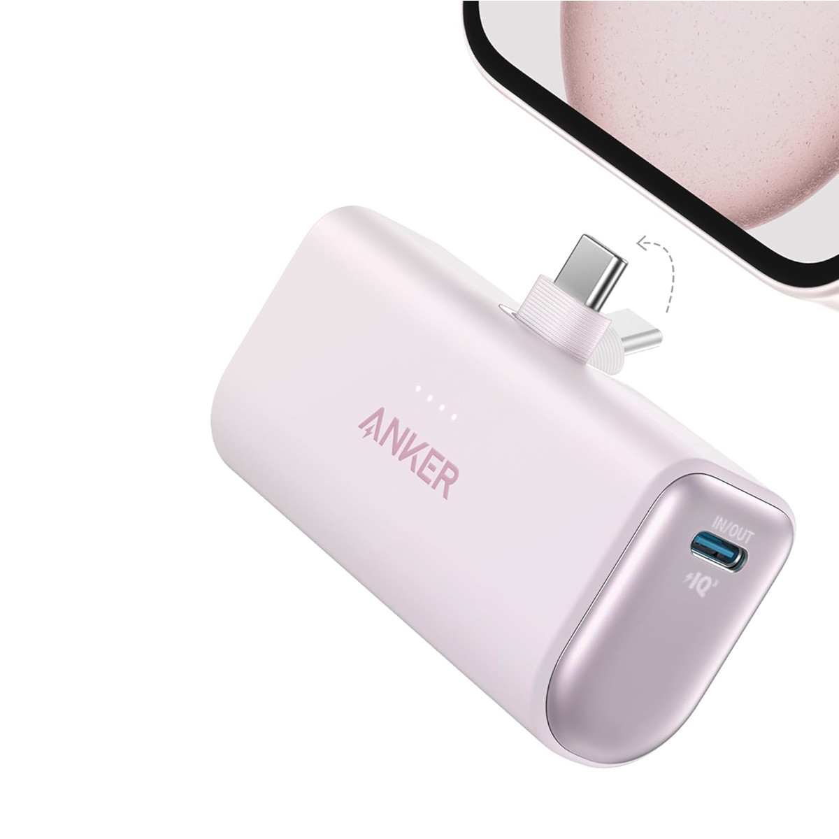 Power Bank Nano USB-C Plegable Anker 5000 mAh 22.5W Violeta