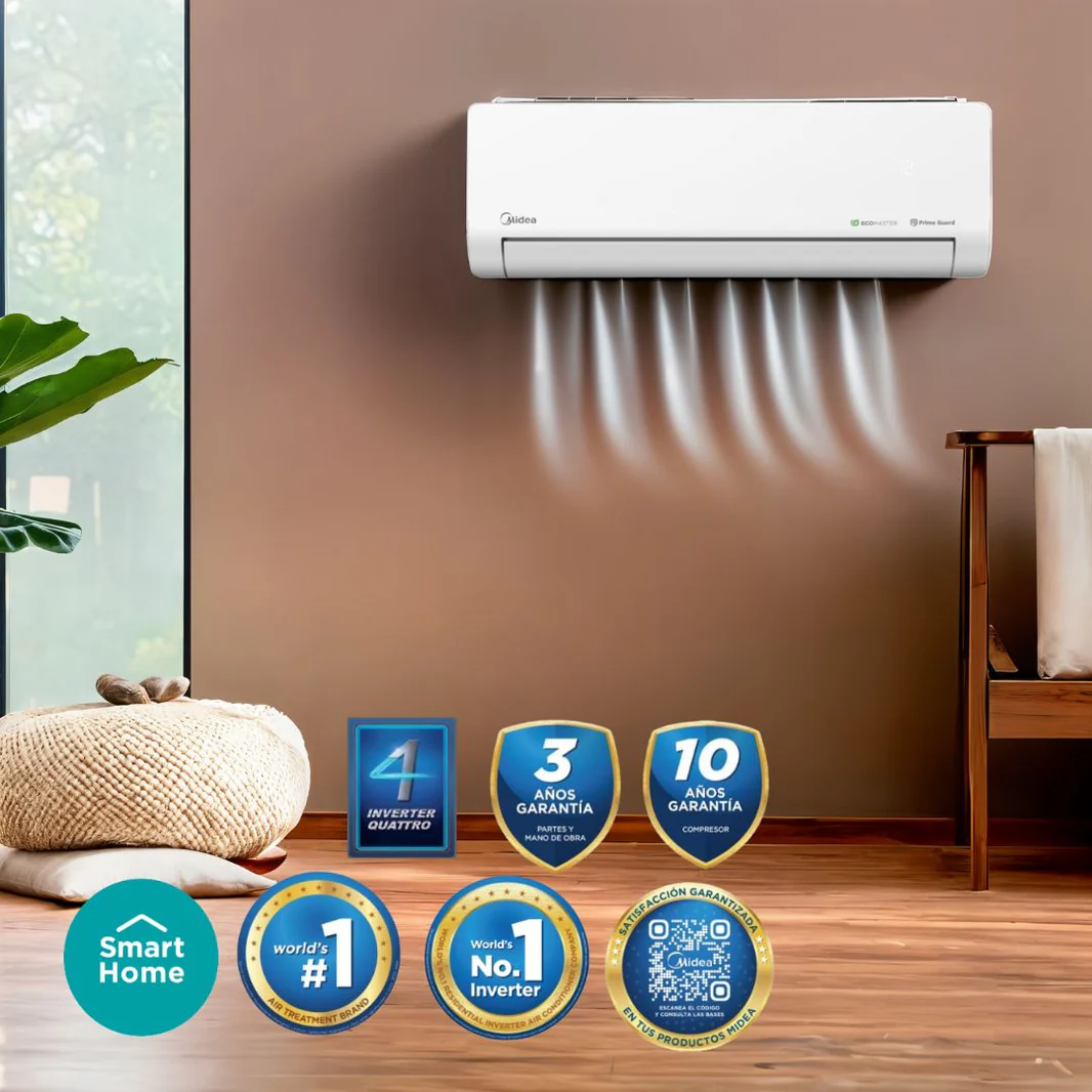 Minisplit Midea EcoMaster Inverter WiFi (1 TON, 110V Solo Frio)