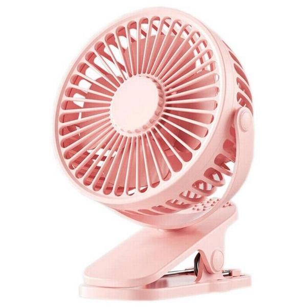 Mini Ventilador con Clip MXZEP-001-1 1Pza 4" Diámetro Rosa USB 5V 3 Velocidades Ventiladores de Escritorio, MiniBreezePink