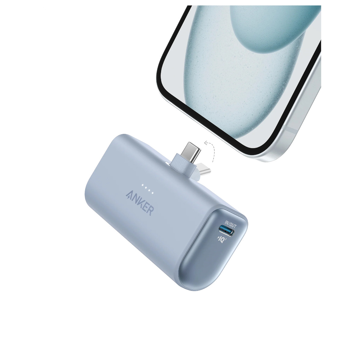 Power Bank Nano USB-C Plegable Anker 5000 mAh 22.5W Azul