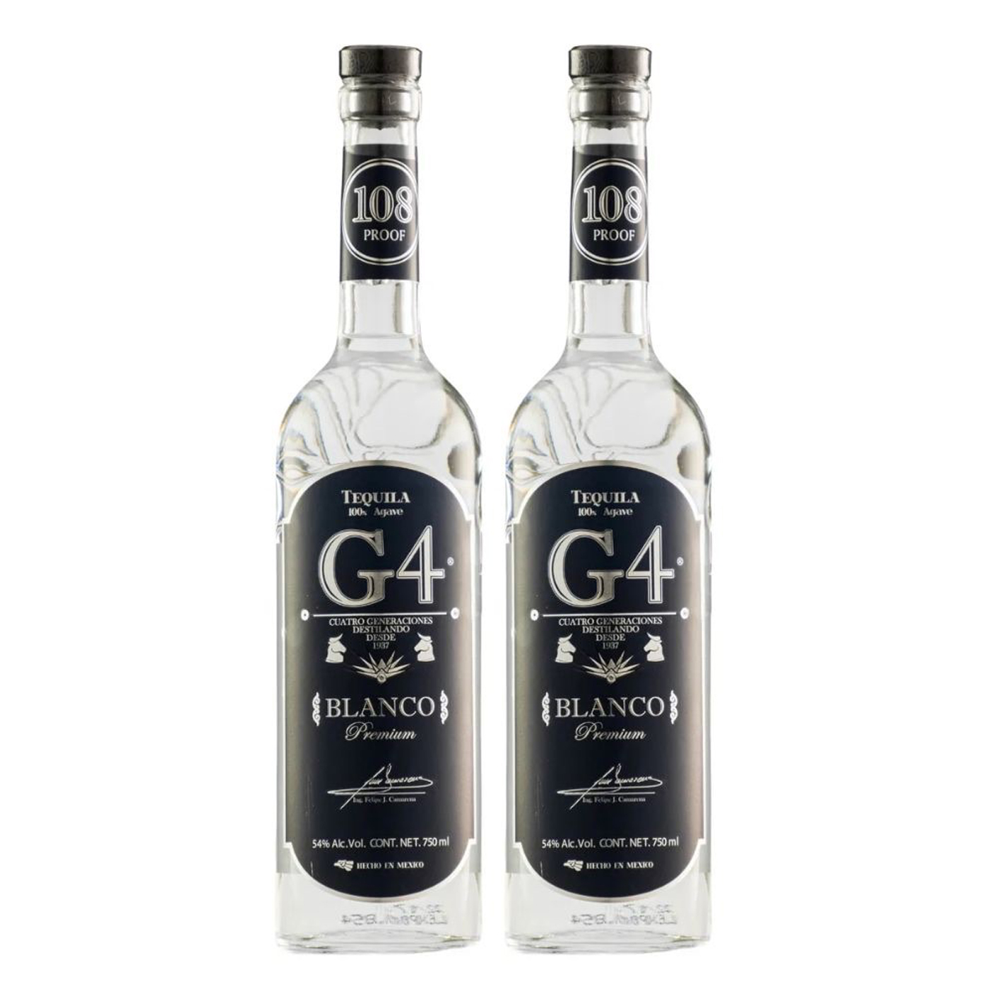 Duo Pack Tequila G4 Blanco Premium 54% Alc. 750 Ml