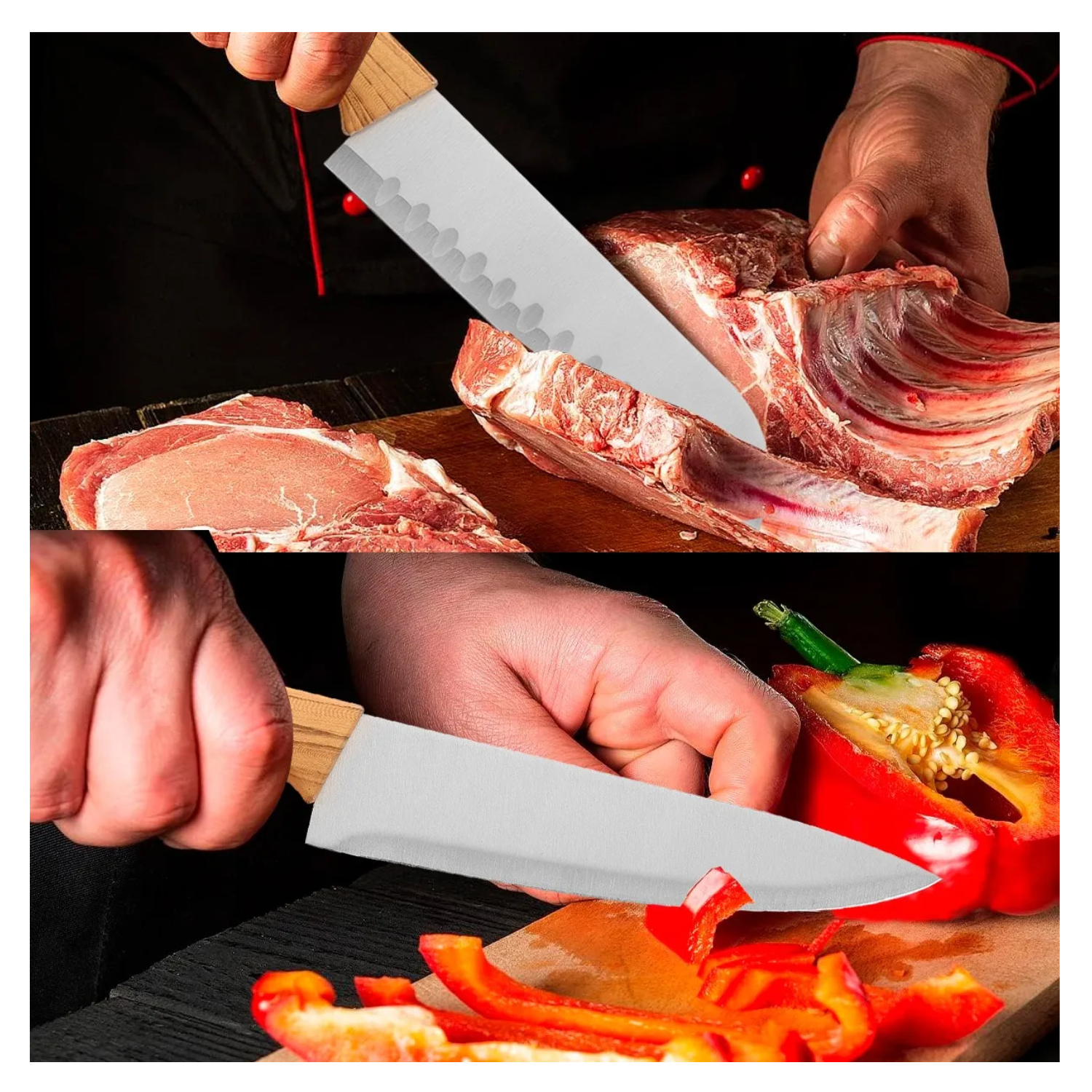 Juego Paquete Cuchillo Cocina Profesionales Acero Inoxidable