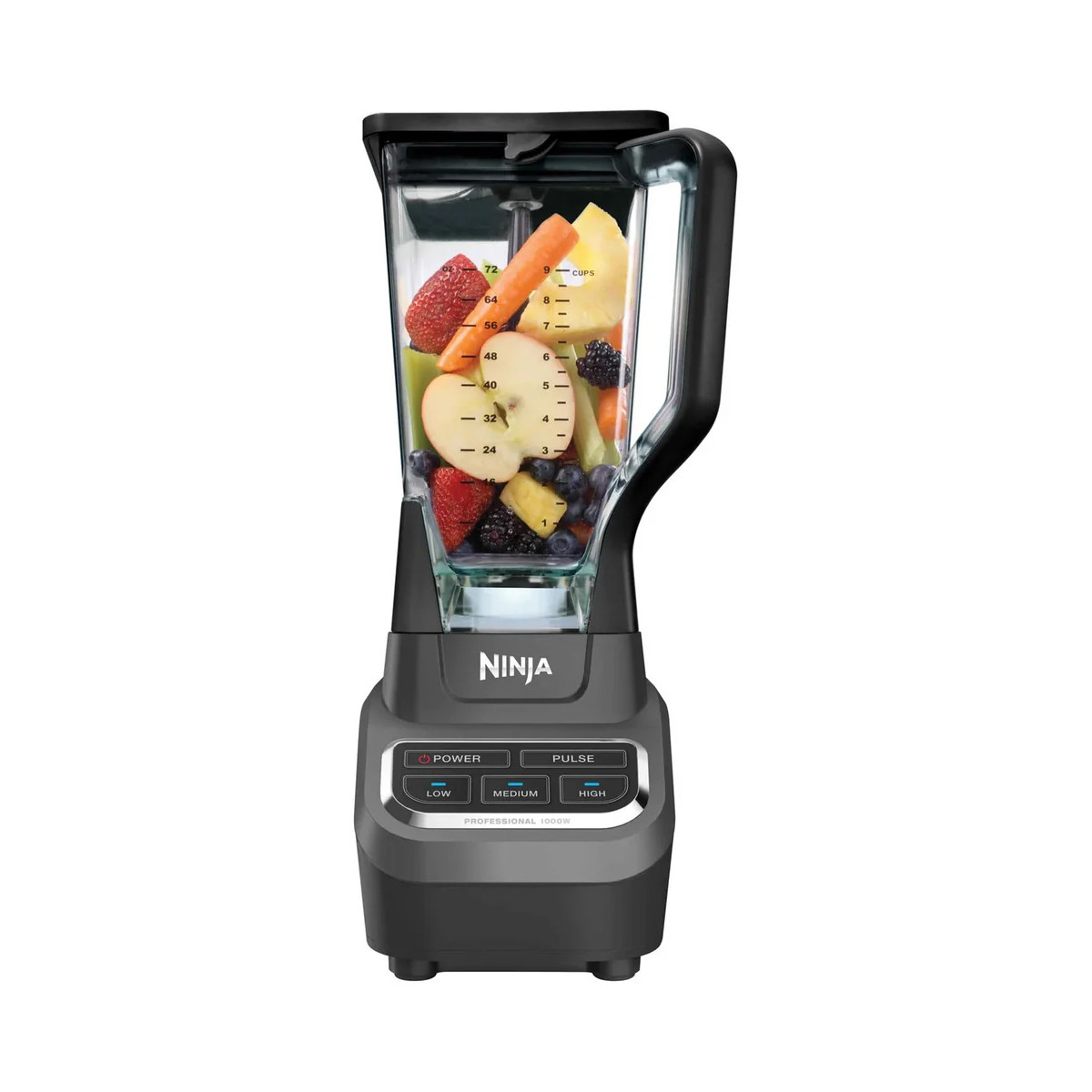 Licuadora Profesional Ninja Vaso de Plástico 2.1 Litros Negra BL610